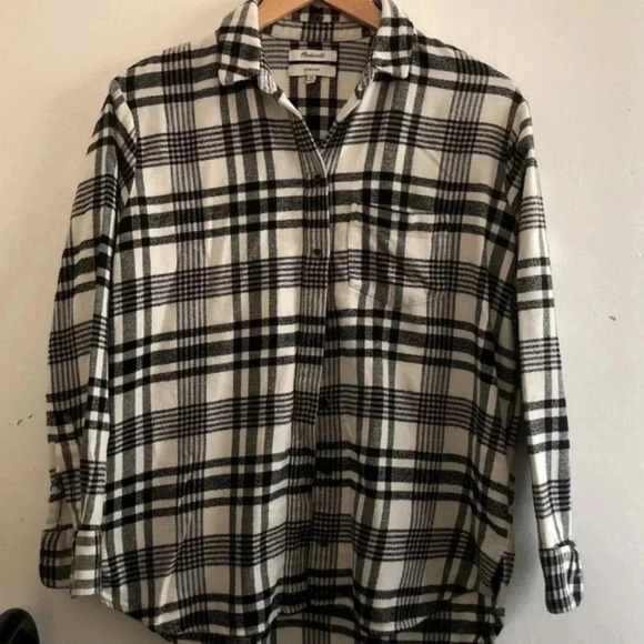 Madewell Flannel Oversized Ex-Boyfriend Shirt in Romana Plaid XS - Picture 2 of 13